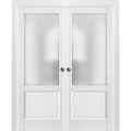Sartodoors Double Pocket Interior Door, 48" x 84", White LUCIA22DP-BEM-4884
